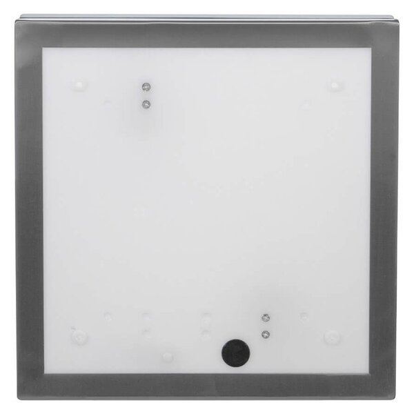 Plafoniera Quadrata in Acciaio Inossidabile 2 basi E27 28x28cm IP54