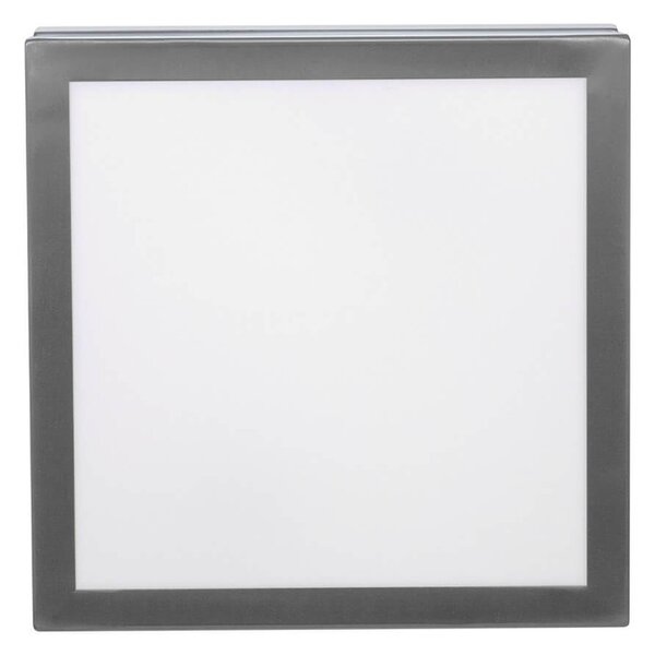 Plafoniera Quadrata in Acciaio Inossidabile 2 basi E27 28x28cm IP54