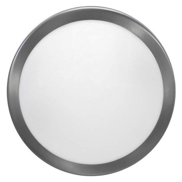 Plafoniera Rotonda in Acciaio Inossidabile 2 basi E27 Ø28cm IP54