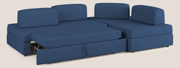 Liberty divano angolare con pouf estraibile e schienali movibili in te