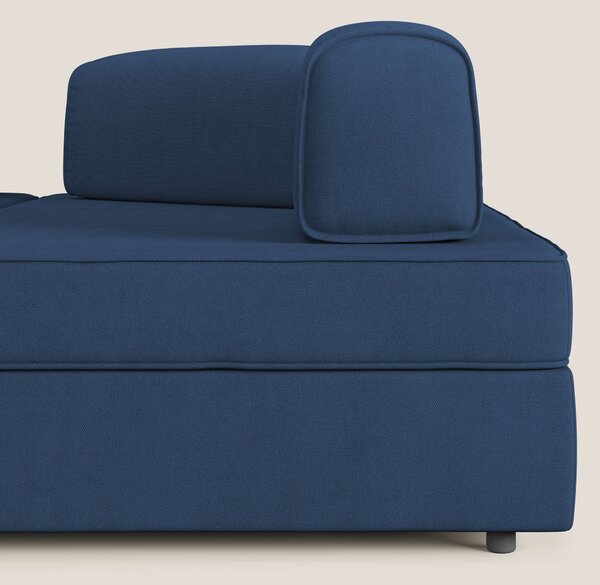 Liberty divano angolare con pouf estraibile e schienali movibili in te