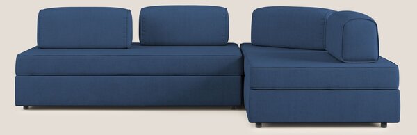 Liberty divano angolare con pouf estraibile e schienali movibili in te