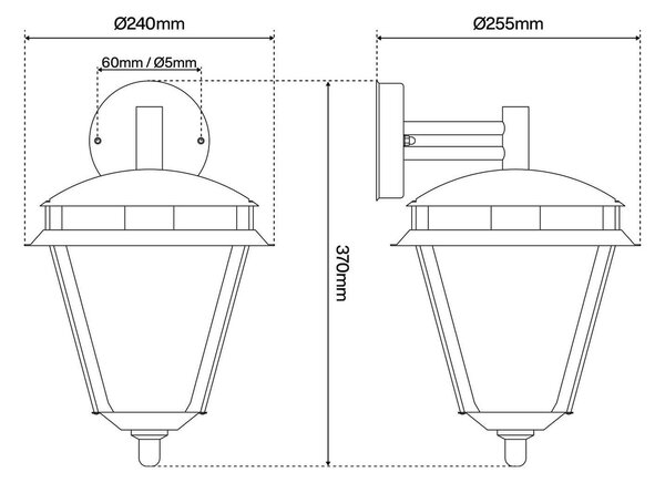 Applique da parete IP54 in Acciaio Inox E27 per Esterni da parete