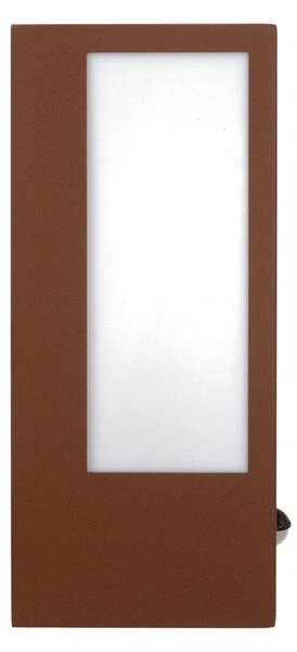 Applique Flute con Sensore Movimento E27 Mattone (Ruggine - Corten)