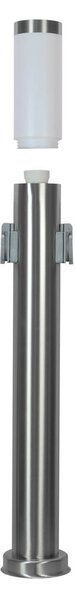 Paletto da giardino con Doppia Presa Corrente 80cm Acciaio Inox E27