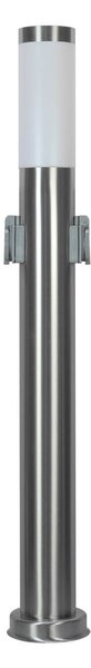 Paletto da giardino con Doppia Presa Corrente 80cm Acciaio Inox E27