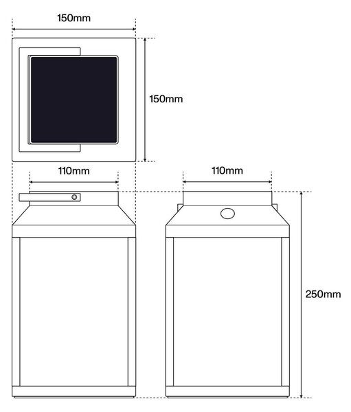 Lanterna Portatile Ricaricabile Solare e USB Nera Dimmerabile