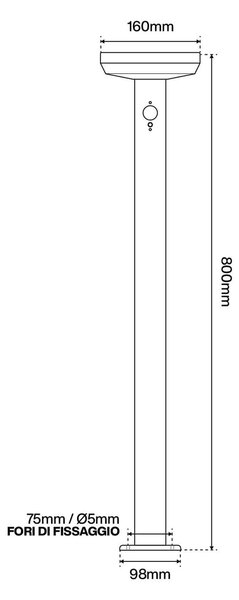 Paletto da giardino Solare con Sensore Movimento 80cm in Acciaio Colore Bianco Naturale 4.000K
