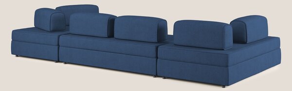 Liberty divano panoramico con pouf estraibile e schienali movibili in