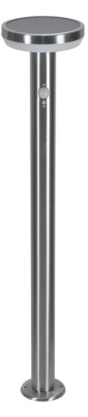 Paletto da giardino Solare con Sensore Movimento 80cm in Acciaio Colore Bianco Naturale 4.000K
