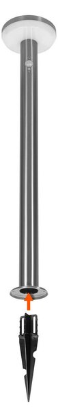 Paletto da giardino Solare con Sensore Movimento 80cm in Acciaio Colore Bianco Naturale 4.000K