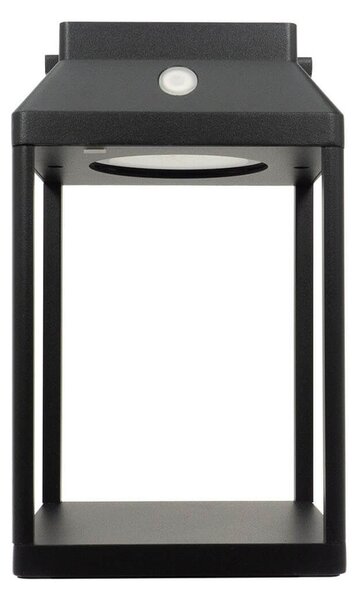 Lanterna Portatile Ricaricabile Solare e USB Nera Dimmerabile