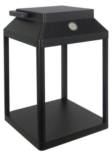 Lanterna Portatile Ricaricabile Solare e USB Nera Dimmerabile