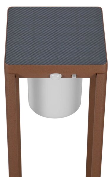 Paletto Lanterna Solare 80cm Corten con Sensore + Picchetto Colore Bianco Naturale 4.000K