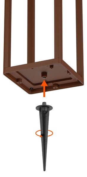 Paletto Lanterna Solare 80cm Corten con Sensore + Picchetto Colore Bianco Naturale 4.000K