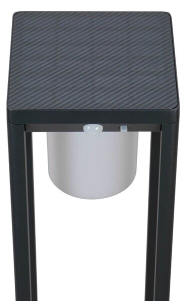 Paletto Lanterna Solare 80cm Nero con Sensore + Picchetto Colore Bianco Naturale 4.000K