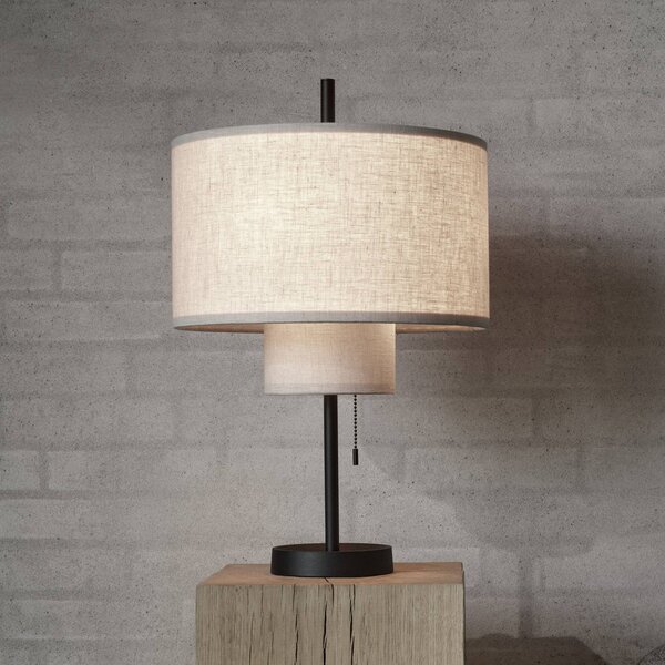 New Works Lampada da tavolo Margin, beige, Ø 36 cm, tessuto