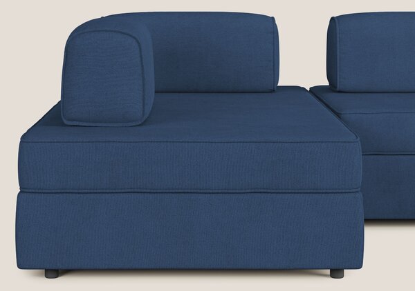 Liberty divano panoramico con pouf estraibile e schienali movibili in
