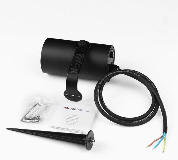 Faretto da Giardino 12W RGB+CCT IP66 con Picchetto Dimmerabile Colore RGB+CCT