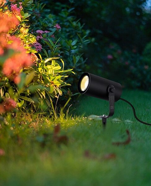 Faretto da Giardino 12W RGB+CCT IP66 con Picchetto Dimmerabile Colore RGB+CCT