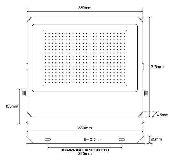Faro LED 200W IP65 125lm/W - con Osram chip LED Colore Bianco Naturale 4.000K