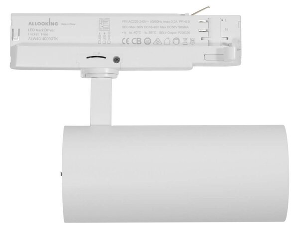 Faro LED 40W Dimmerabile 0-10V per Binario Trifase 38/60° Bianco CCT Colore Bianco Variabile CCT