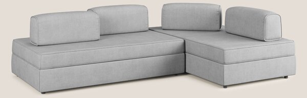 Liberty divano angolare con pouf estraibile e schienali movibili in te