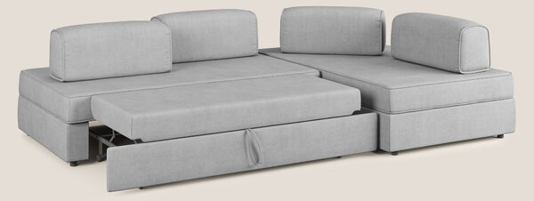 Liberty divano angolare con pouf estraibile e schienali movibili in te