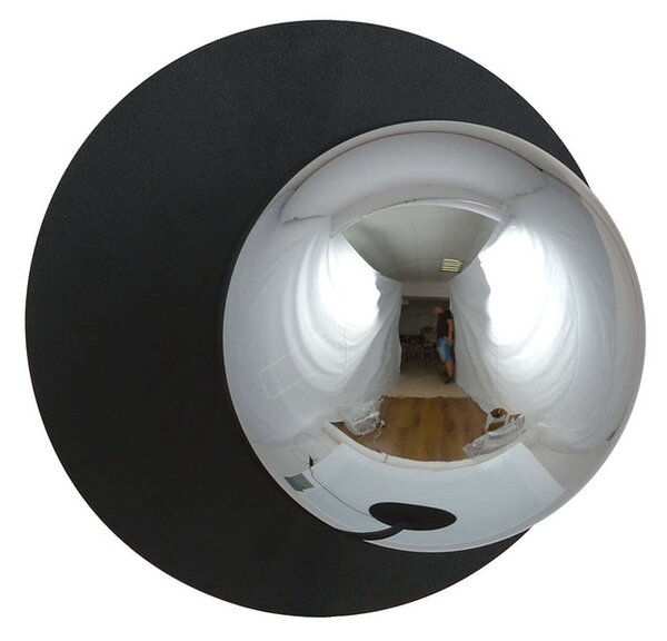 Applique Oslo Nera con sfera Grafite E14 da parete o soffitto