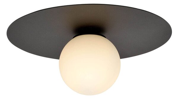 Lampada da soffitto Solar Nera con sfera satinata E14