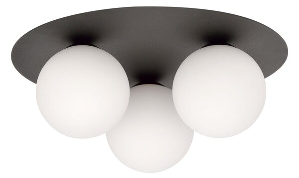 Lampada da soffitto Solar Nera con sfere satinate E14