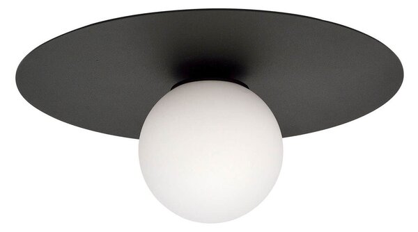 Lampada da soffitto Solar Nera con sfera satinata E14