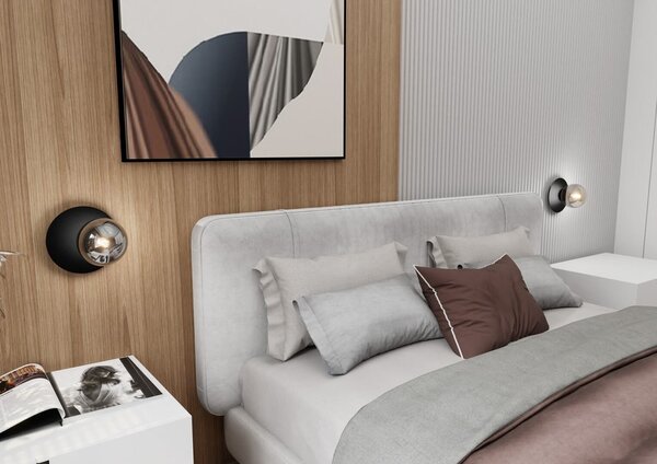 Applique Oslo Nera con sfera Grafite E14 da parete o soffitto