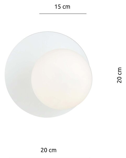 Applique Oslo bianca con sfera Satinata E14 da parete o soffitto