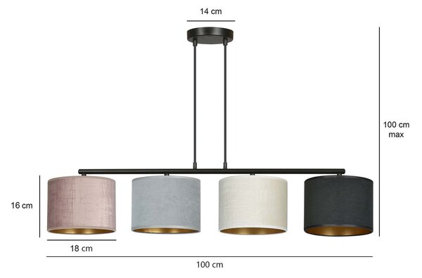 Lampadario a Sospensione Hilde 4 MIX E27
