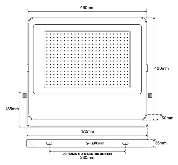 Faro LED 300W IP65 125lm/W - con Osram chip LED Colore Bianco Naturale 4.000K