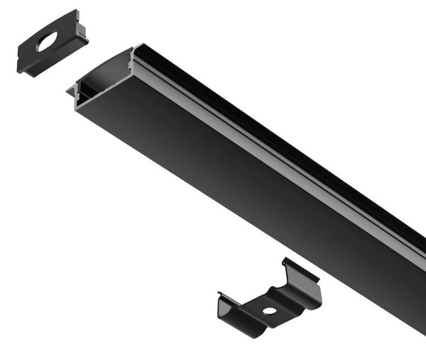 Profilo Incasso per Doppia Striscia LED 1m e 2m - NERO Variante Lunghezza Profilo 2 metro