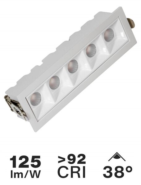 Faro LED da Incasso 12W Foro 140x35mm Bianco Colore Bianco Naturale 4.000K