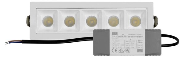 Faro LED da Incasso 12W Foro 140x35mm Bianco Colore Bianco Naturale 4.000K