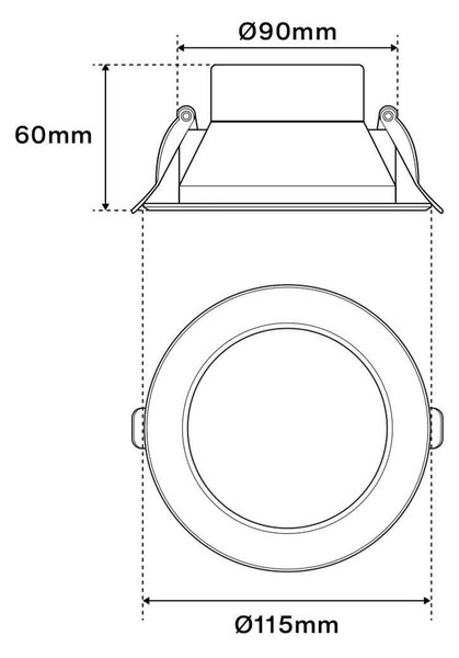 Faro da incasso 8W Foro Ø90 - 100mm Bianco da 680lm Rotondo Colore Bianco Caldo 3.000K