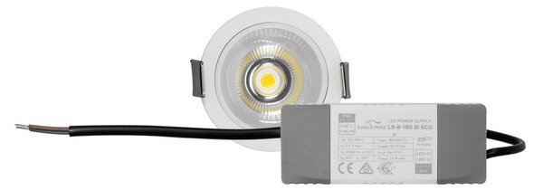 Faro da Incasso 7W Foro Ø55mm Bianco IP40 CCT BRIDGELUX LED 3 Parabole Colore Bianco Variabile CCT