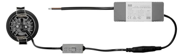 Faro da Incasso 7W Foro Ø55mm Nero IP40 CCT BRIDGELUX LED 3 Parabole Colore Bianco Variabile CCT