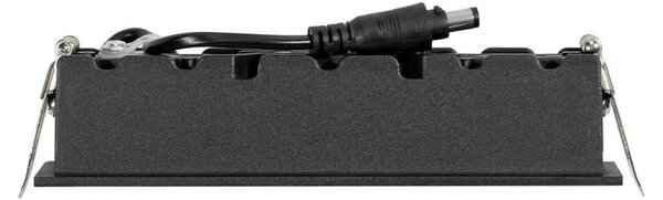 Faro LED Incasso 12W Nero Rettangolare Foro 140x35mm CRI92 Colore Bianco Caldo 3.000K
