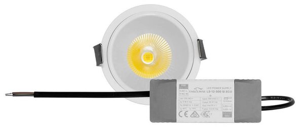 Faro da Incasso 12W Foro Ø75mm Bianco IP40 CCT BRIDGELUX LED 3 Parabole Colore Bianco Variabile CCT
