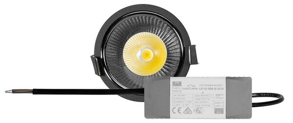 Faro da Incasso 12W Foro Ø75mm Nero IP40 CCT BRIDGELUX LED 3 Parabole Colore Bianco Variabile CCT