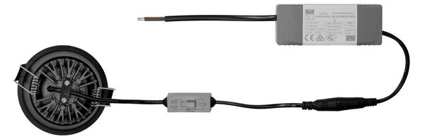 Faro da Incasso 12W Foro Ø75mm Nero IP40 CCT BRIDGELUX LED 3 Parabole Colore Bianco Variabile CCT