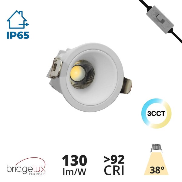 Faro LED Incasso 8W Foro Ø55mm IP65 CCT BRIDGELUX LED Bianco Variabile Colore Bianco Variabile CCT