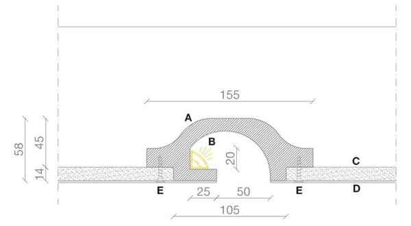 Cornice da Incasso Pitturabile a luce Indiretta per Striscia LED - 115m Variante Lunghezza 115 Metri