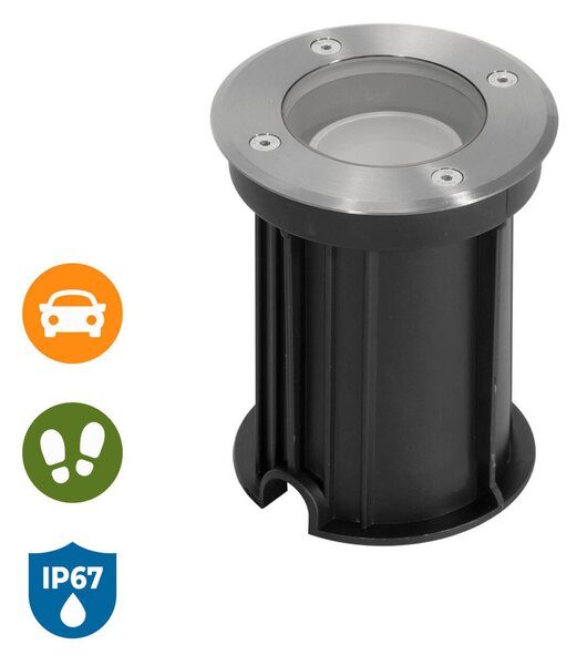 Faretto Carrabile GU10 IP67 - INOX 304 con Doppio Pressacavo