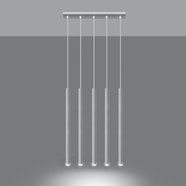 Lampadario in Acciaio a sospensione 5xG9 PASTELO 5 Bianco